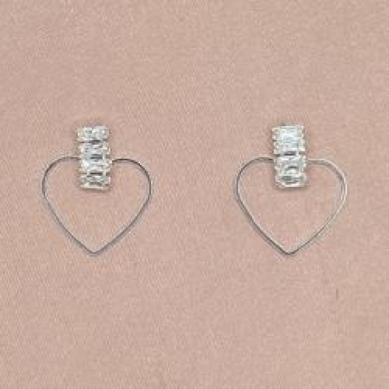 Brinco Coração Pedras