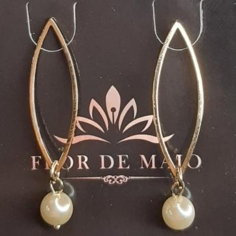 Brinco Dourado com Perola