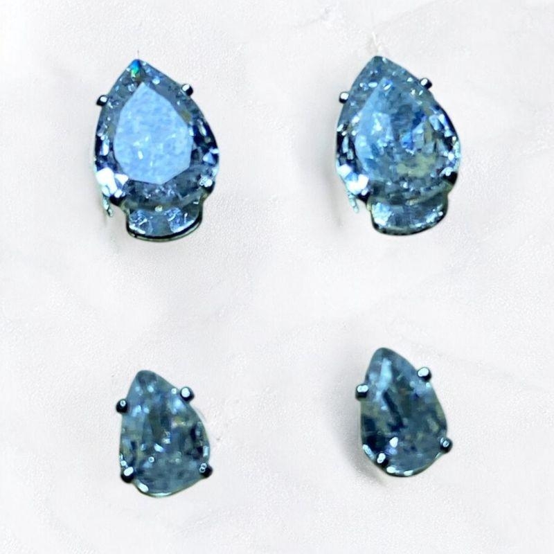 Brinco Dupla Gotas Brilhantes