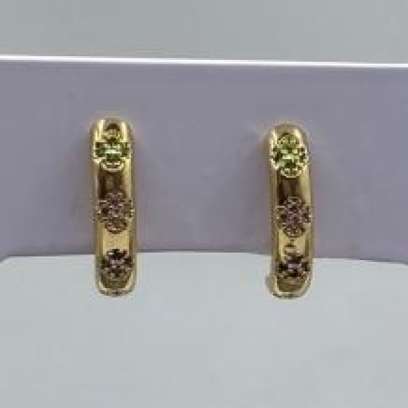 Brinco Ear Cuff c/ Flores Zirconias Color