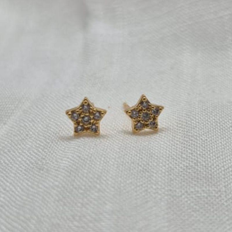 Brinco Estrela Maciça Brilhante
