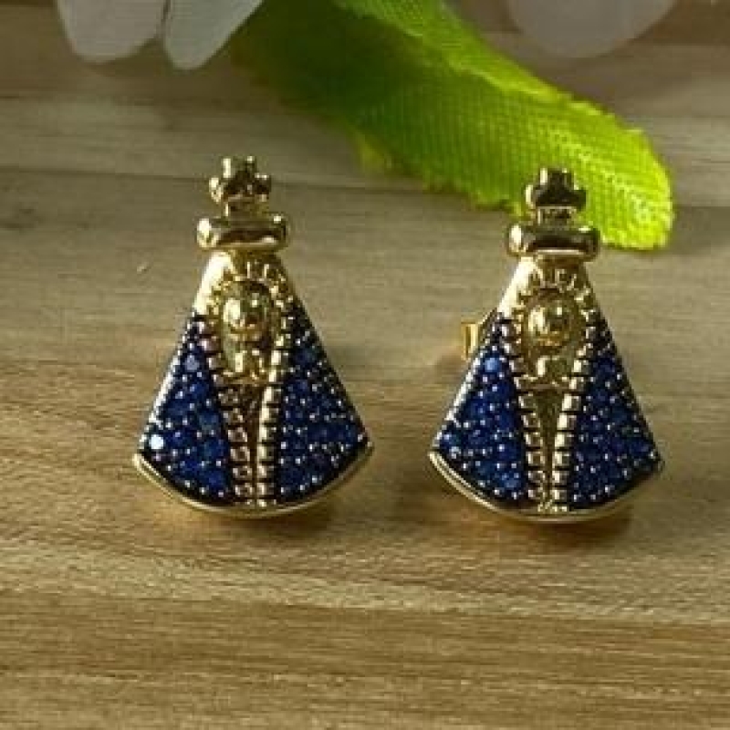 Brinco Nossa Senhora Manto Azul