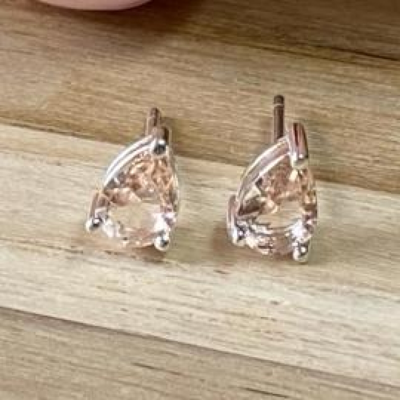 Brinco Pedra Gota Rosa