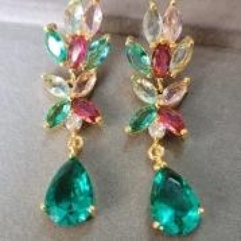 Brinco Pedras Coloridas