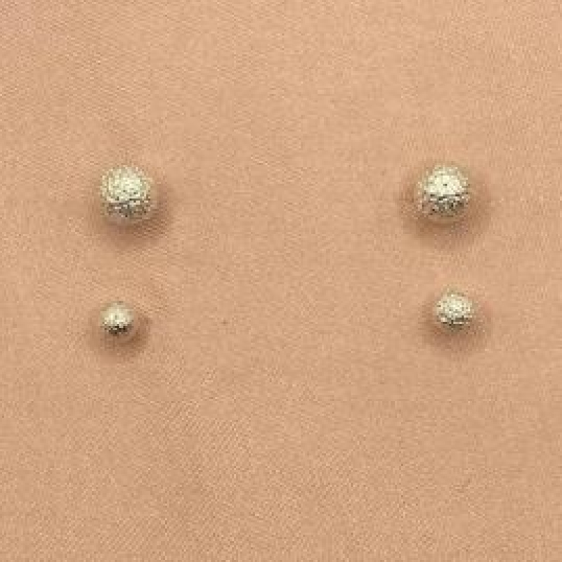 Brincos Dupla Bolinhas Prata