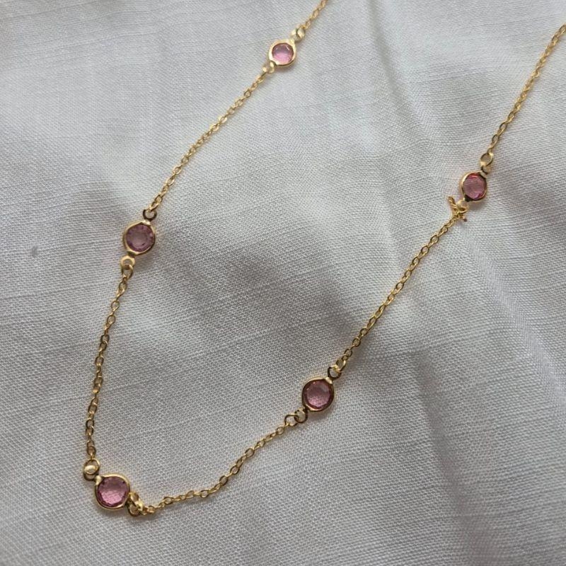 Chocker Pedras Rosa