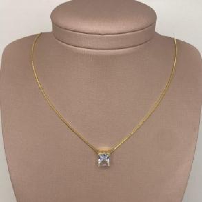 Colar c/ Pingente Navete 8x10 - 55cm