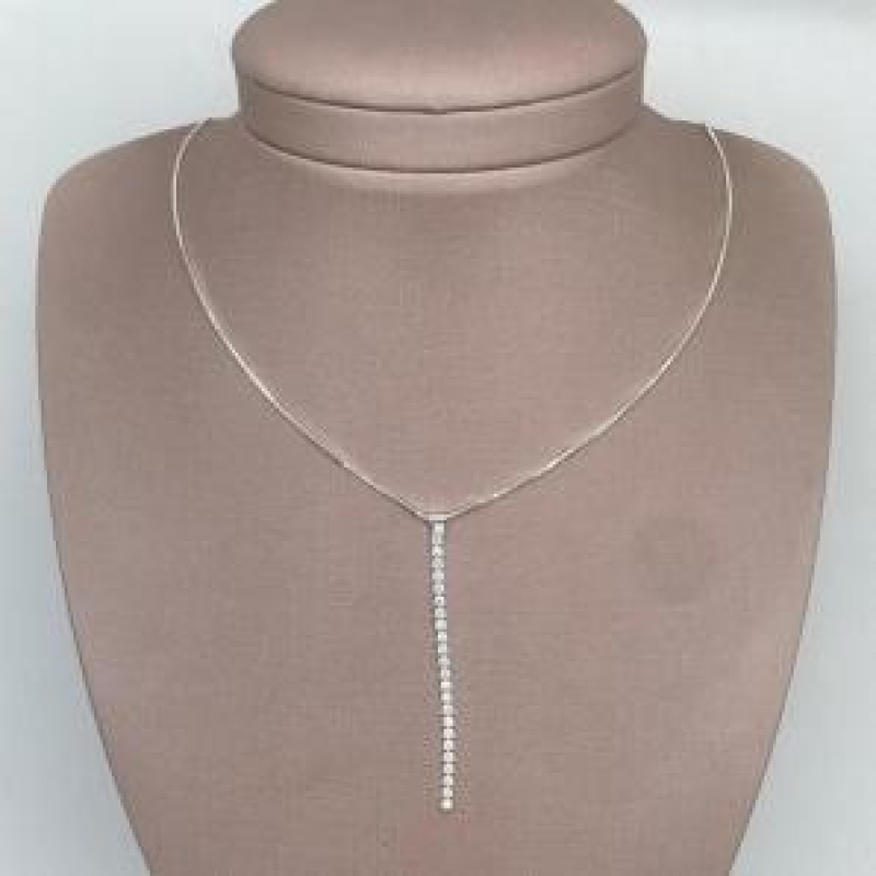 Colar Gravata Riviera 45cm Prata