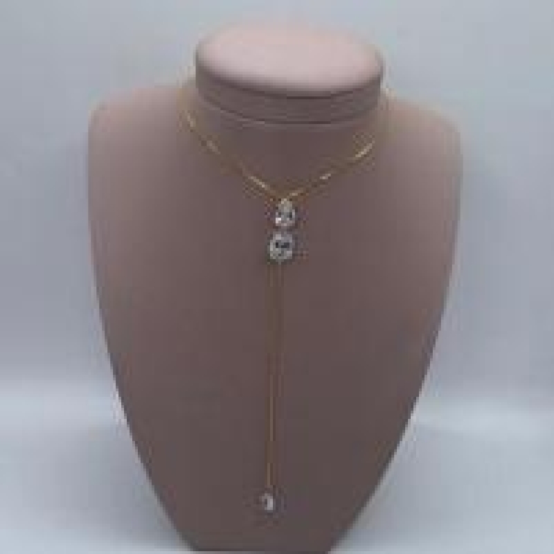 Colar Pedra Dupla Brilhante