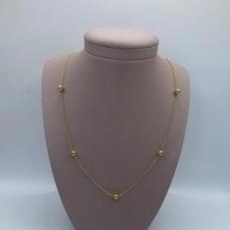 Colar Perolas Douradas