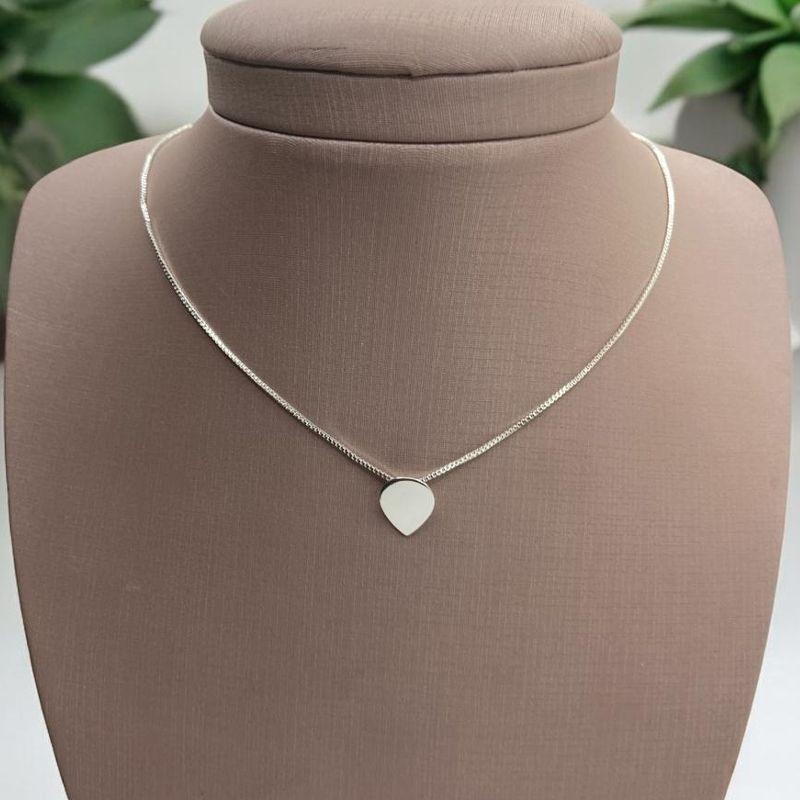 Colar Pingente Gota Invertida Prata