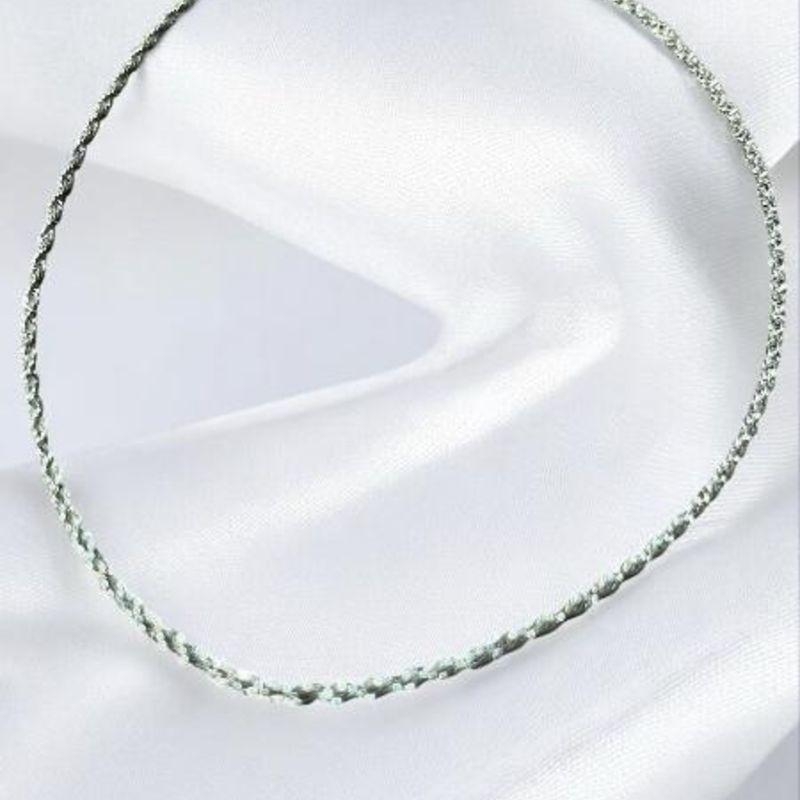 Colar Trançado Fino Aço Inox
