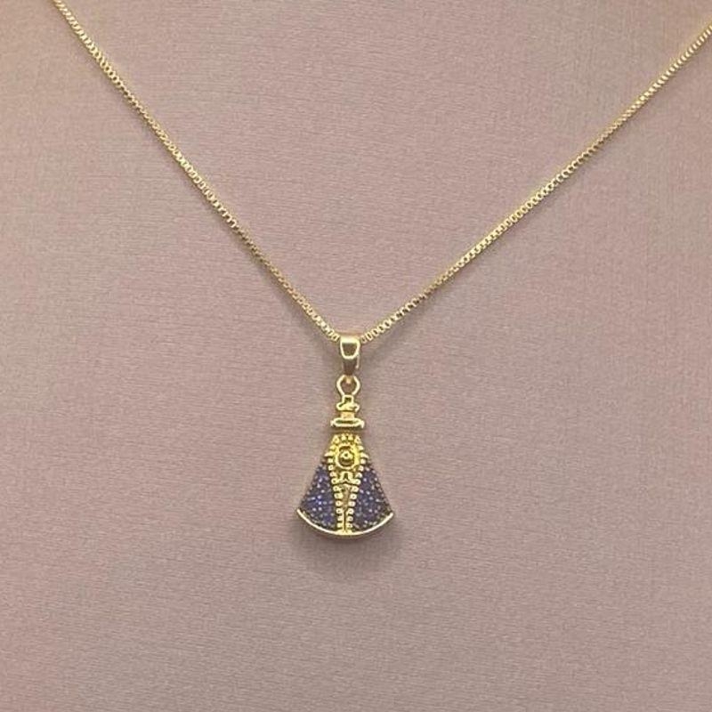 Corrente c/ Pingente Nossa Senhora Manto Azul