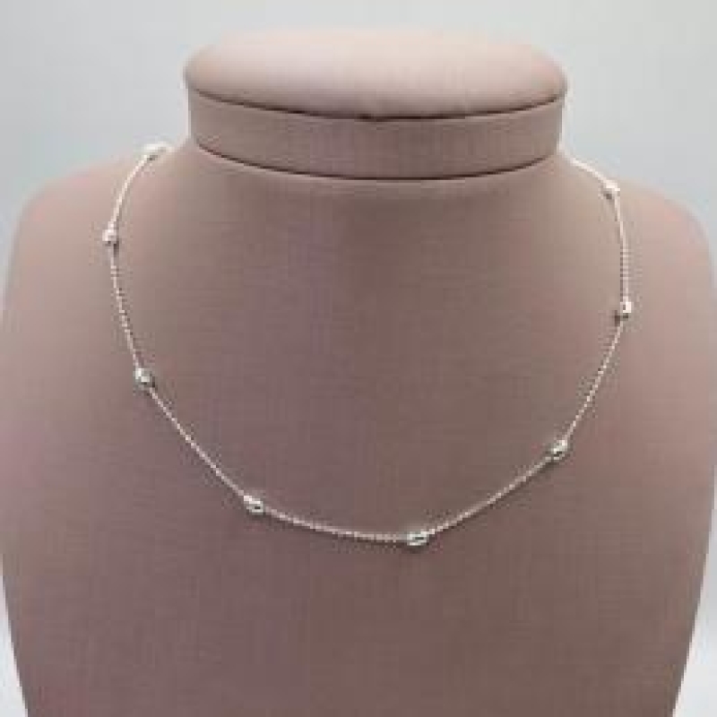 Corrente Montada Gotas Prata