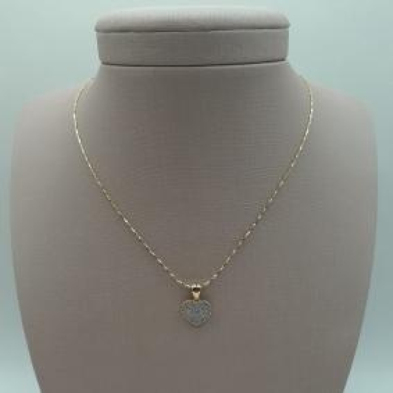 Corrente Pingente Coração Zirconias