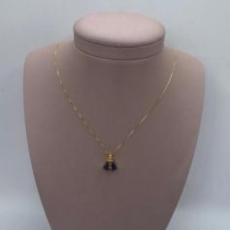 Corrente Pingente Nossa Senhora Azul/Prata