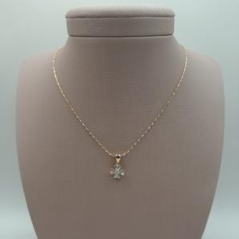 Corrente Pingente Trevo Cristal