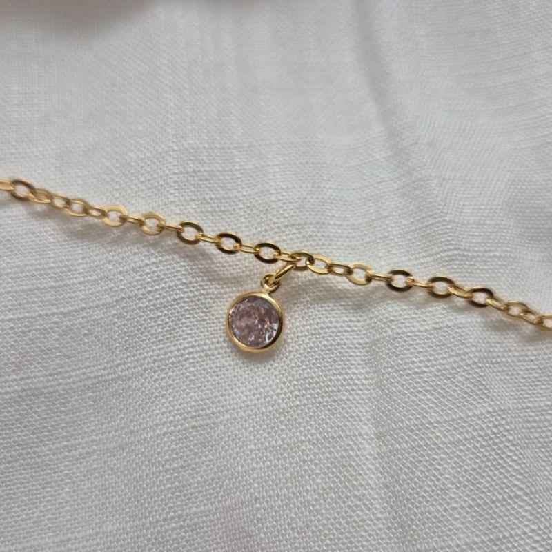 Tornozeleira 01 Pedra Cristal