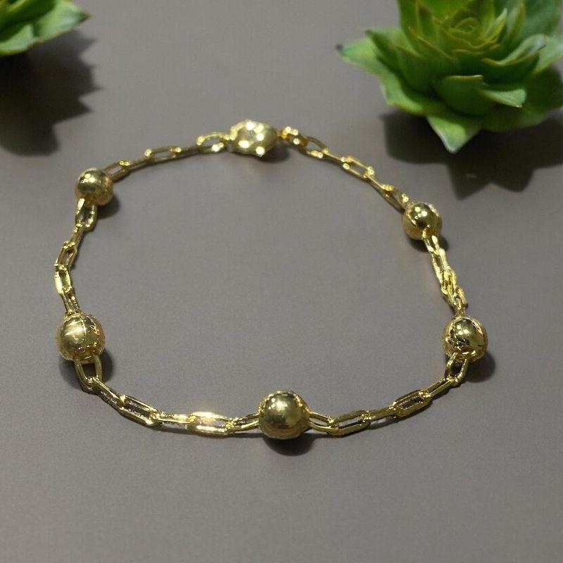 Pulseira Bolinhas Douradas