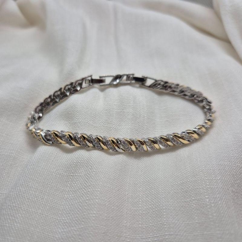 Pulseira c/ Brilhantes Transversal