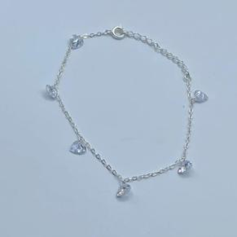 Pulseira Corações Cristais Pta