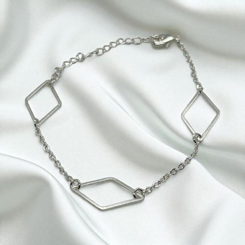 Pulseira Losangos Prata