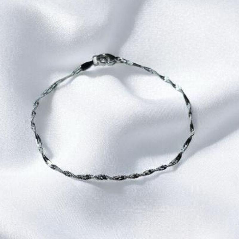 Pulseira Torcida Fina Aço Inox