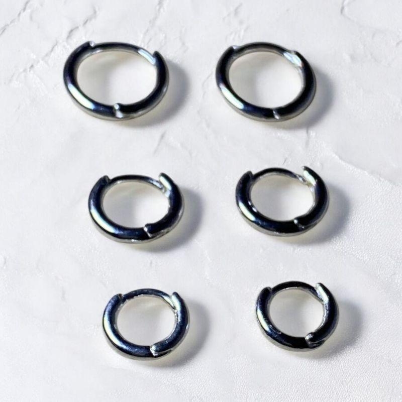 Trio de Brincos Argolas