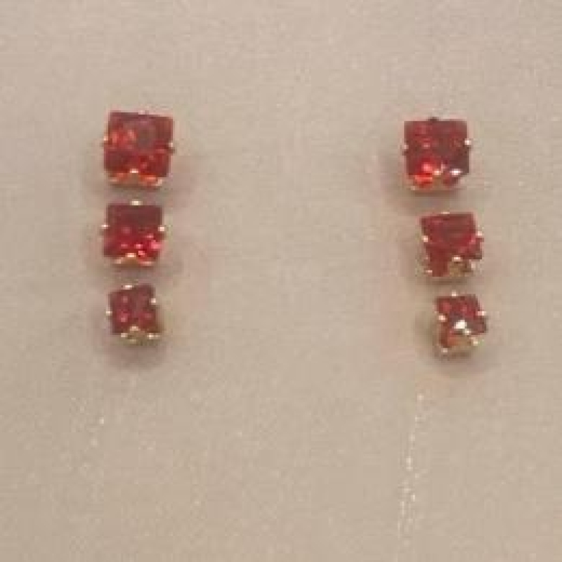 Trio Pedra Vermelha Quadrada