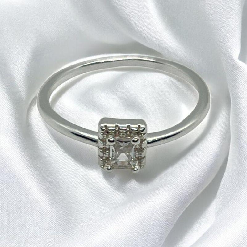 Anel Brilhante Quadrado