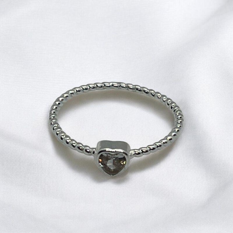 Anel Pedra Coração Revestido