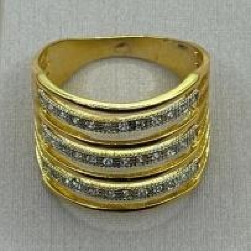 Anel 7 Elos Liso e 3 Cravejados