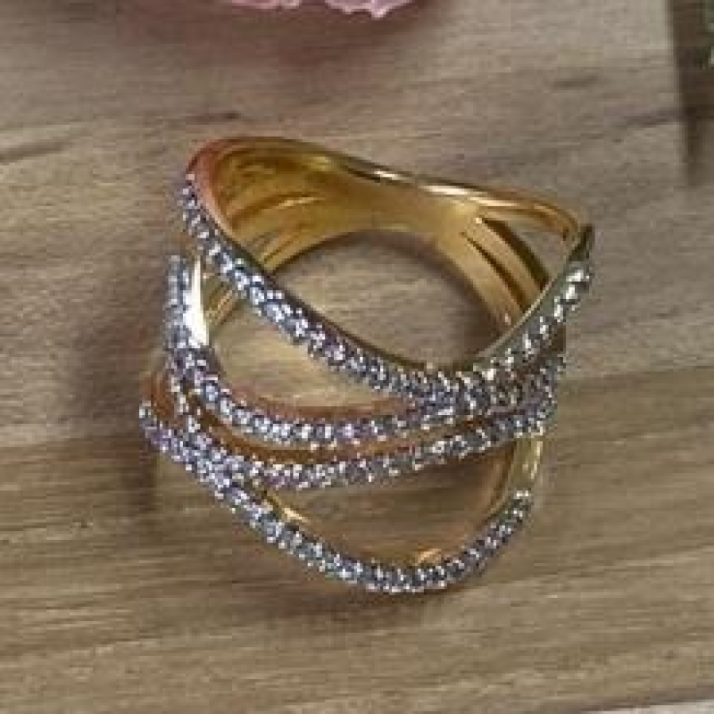 Anel Aro Estilizado Cravejado