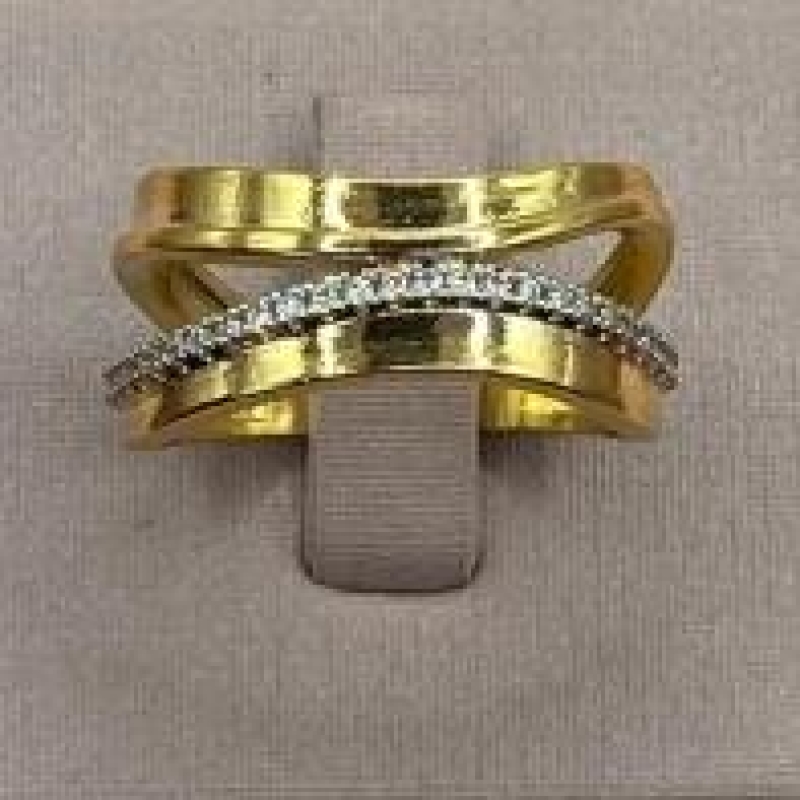 Anel Estilizado Fila Cravejada