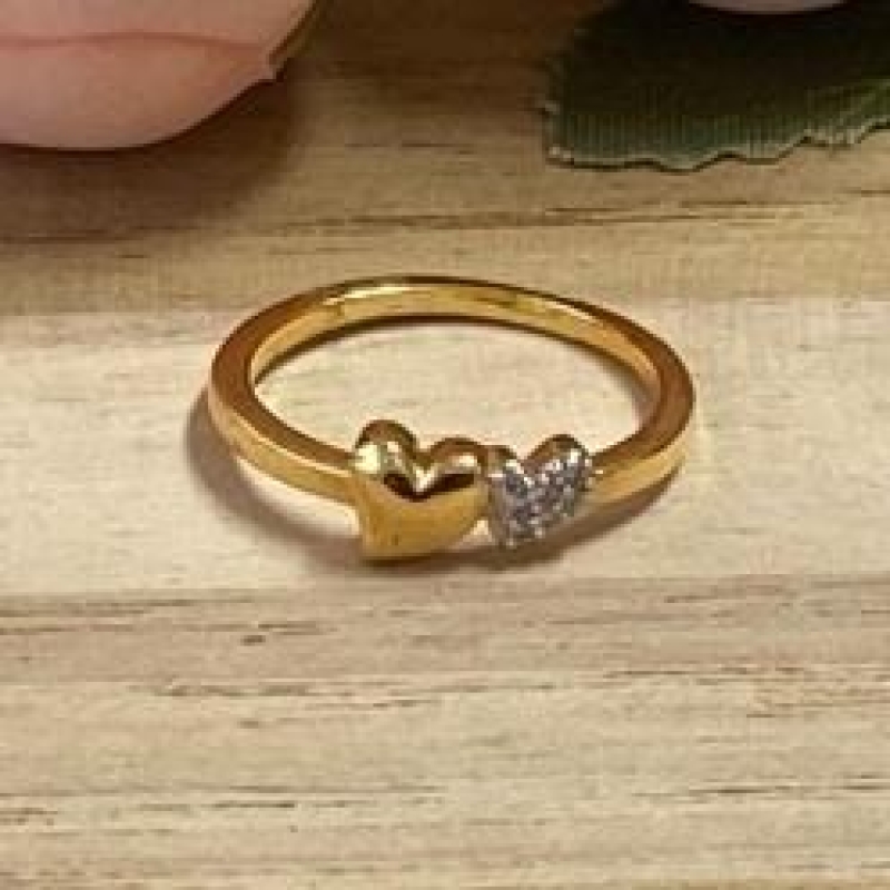 Anel Falange 2 Coraçoes
