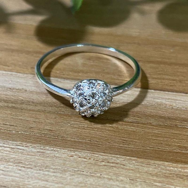 Anel Meia Lua Cravejado em Zircônias