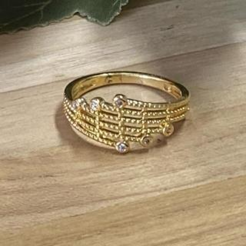 Anel Trabalhado c/ Zircônias