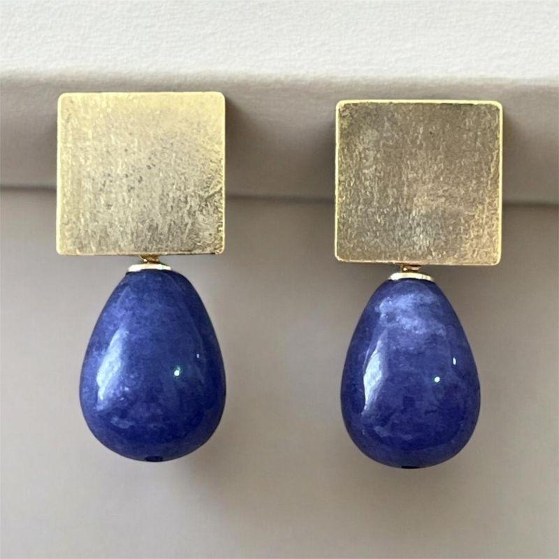 Brinco Chapeado c/ Gota Perola Roxa