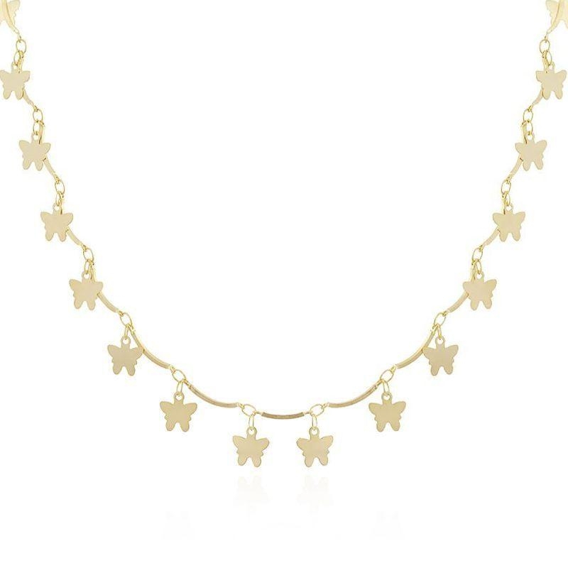 Colar Borboletas Chapeadas