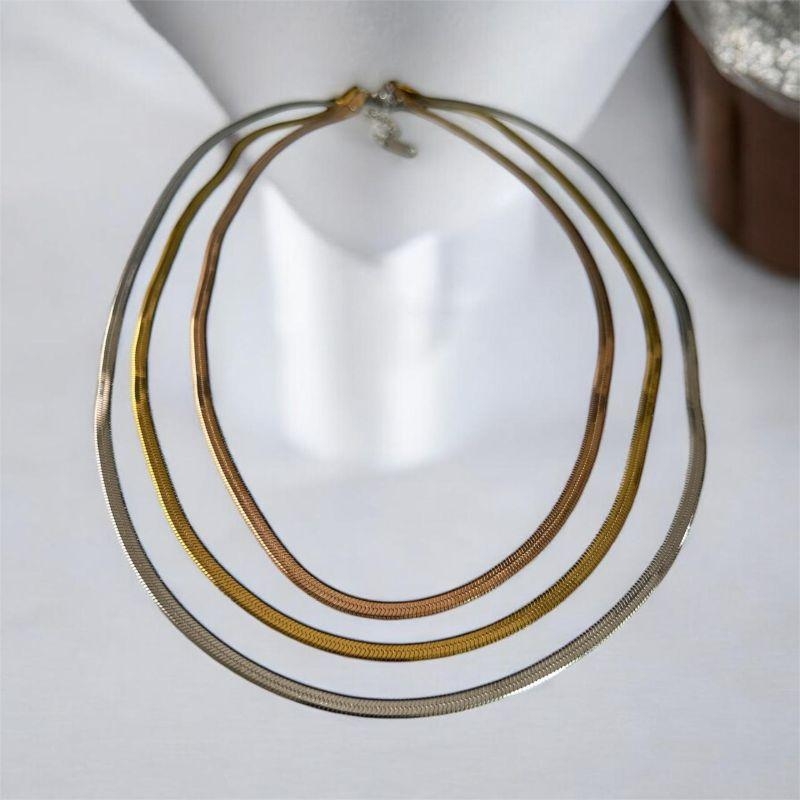 Gargantilha Inox 3 Fitas 45cm