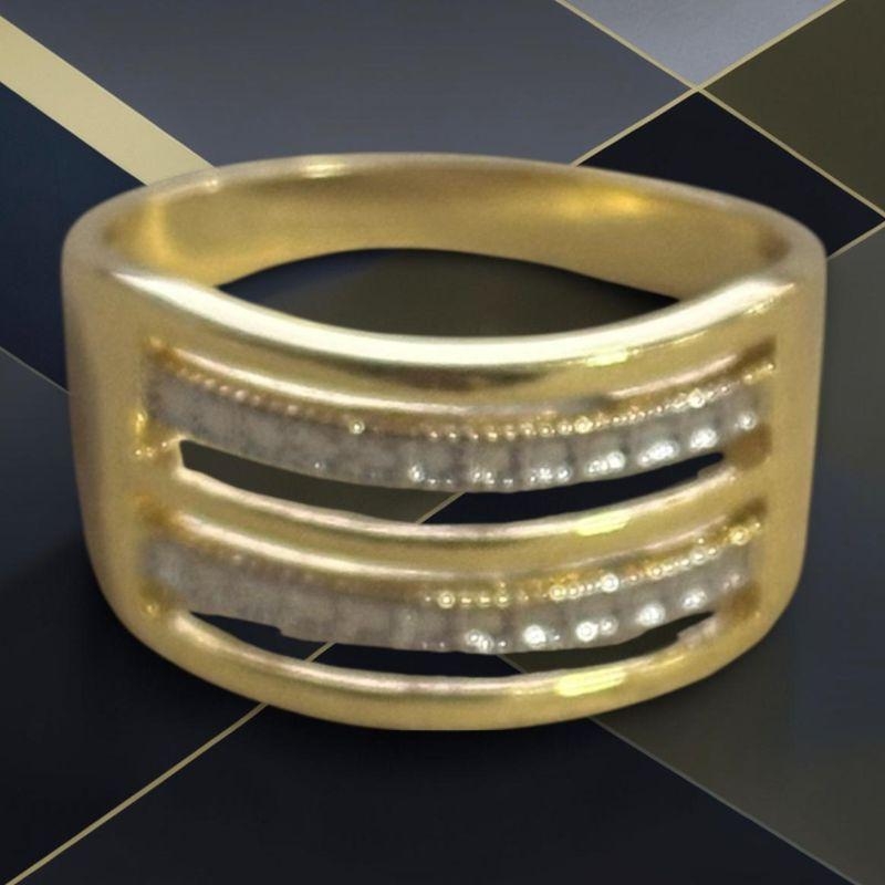 Anel 3 Fileiras 2 c/ Ródio