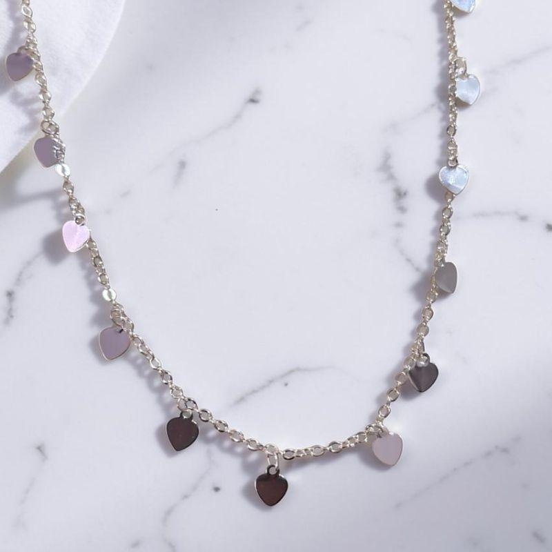 Corrente Cadeado c/ Chapinhas Coração