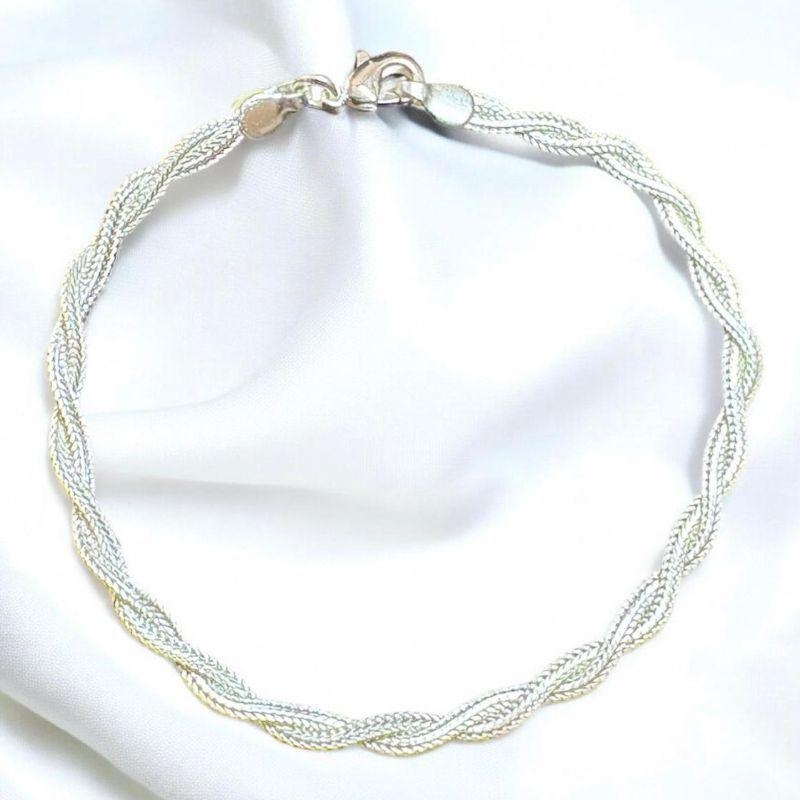 Pulseira Trançada Dois Fios 0,4mm