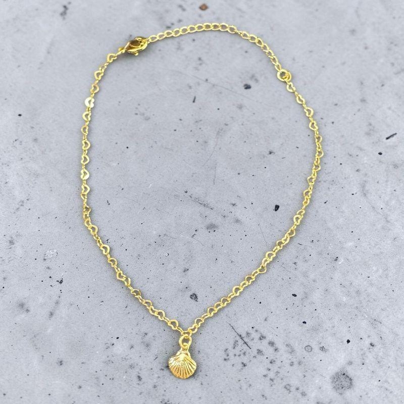 Tornozeleira Malha Coraçãozinho c/ Concha