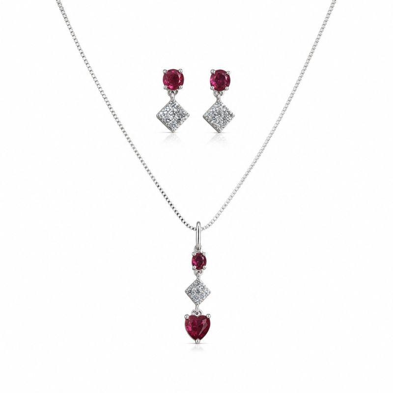 Conjunto Pedras Vermelhas e Losangos