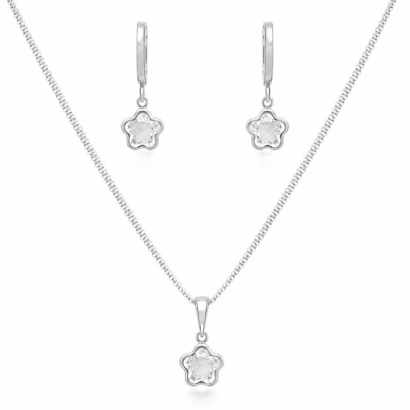 Conjunto Trevo Brilhante Cristal