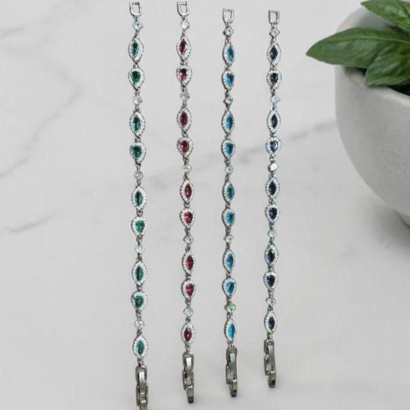 Pulseiras Diversas Pedras Coloridas Brilhantes
