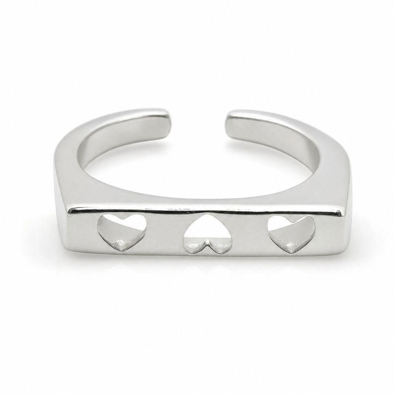 Anel Corações Vazados Regulável