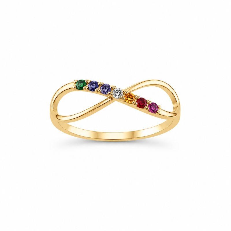 Anel Infinito Zirconias Coloridas