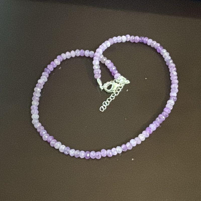Colar Pedras Jade Roxo Claro Mesclado 4mm